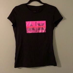 Armani Excahnge black graphic t